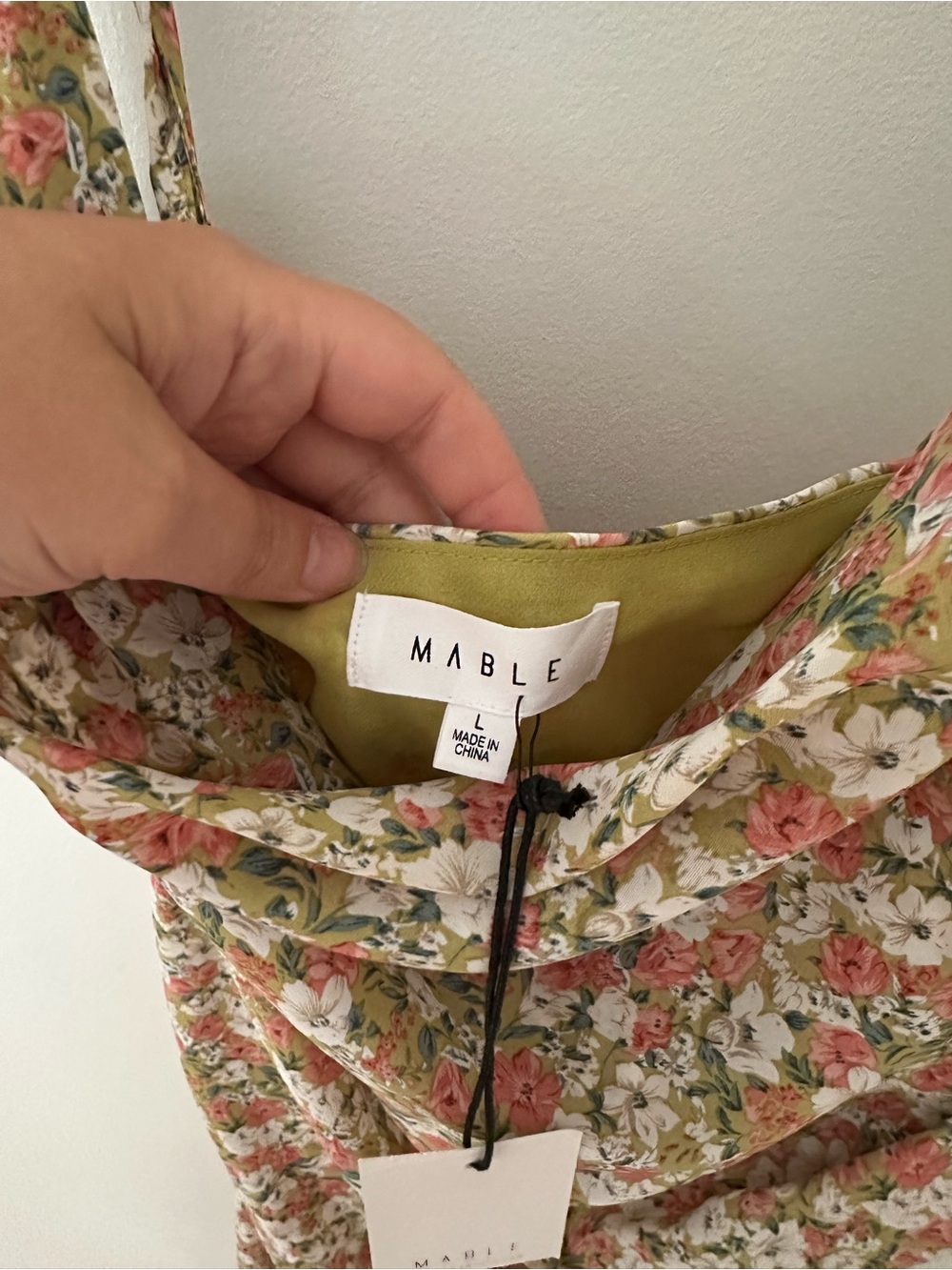 Floral Cowl Midi Slip Dress in Pink and Green - Picture 3 of 4